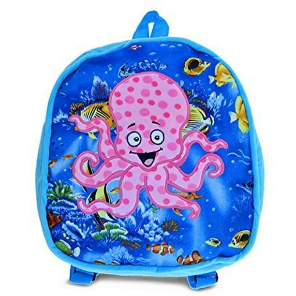 FAJRO Cute Blue Octopus Cute Travel Backpack School Pack 